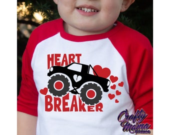 Svg de rompecorazones, Svg de chico de San Valentín, Svg de día de San Valentín, Svg de camiseta de San Valentín, Svg de camión de San Valentín, Svg de camiseta de rompecorazones, Monster Truck