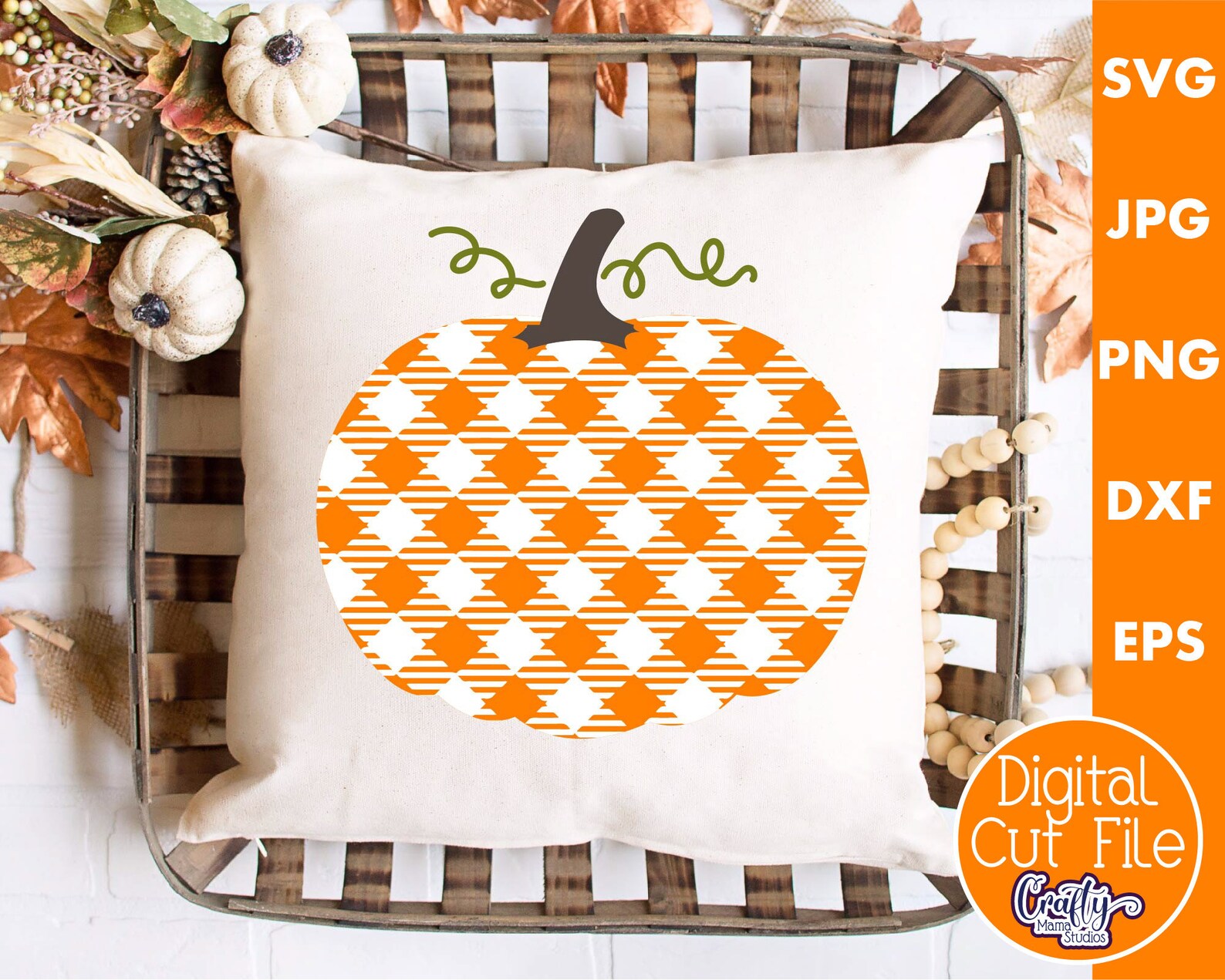 Buffalo Plaid Pumpkin Svg Fall Svg Halloween Svg - Etsy