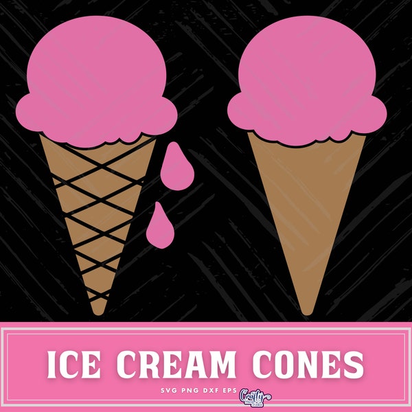 Ice Cream Cone Svg, Ice Cream Svg, Digital Downloads, Svg Files for Cricut, Cricut Svg, Svg Designs, Ice Cream Drip Svg, Ice Cream Png File