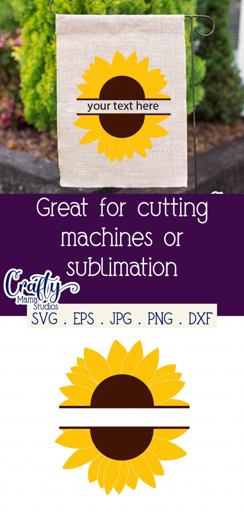 Free Free 190 Sunflower Split Monogram Svg SVG PNG EPS DXF File