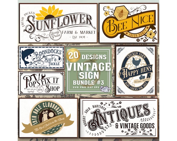 Farmhouse Svg Bundle, Farmhouse Sign Svg, Vintage Svg, Vintage Sign Svg, Farm Svg, Vintage Farm Sign Svg, Farmhouse Home Svg, Sunflower Svg