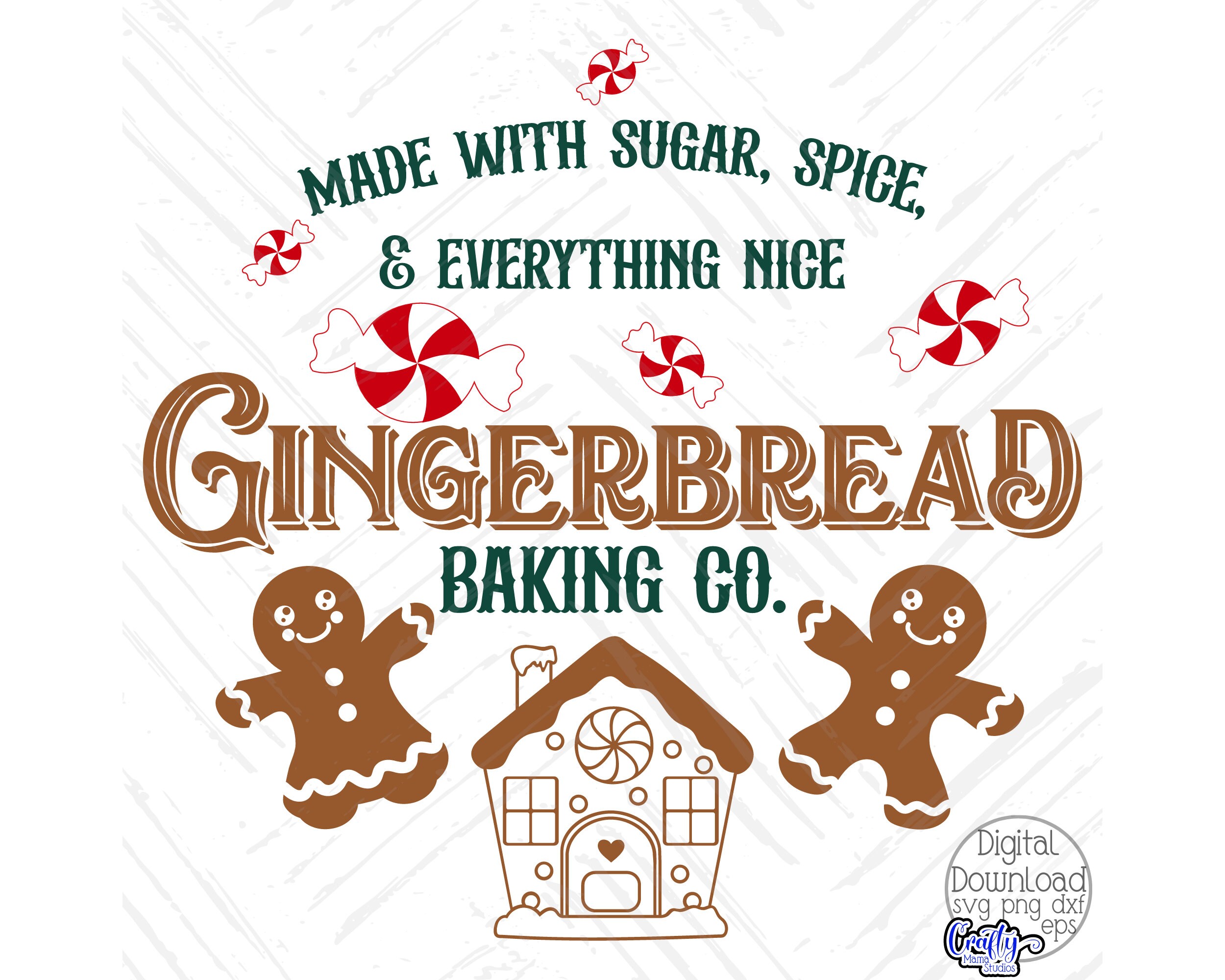Gingerbread Baking SVG, PNG, Christmas Svg, Door Hanger Svg, Round ...