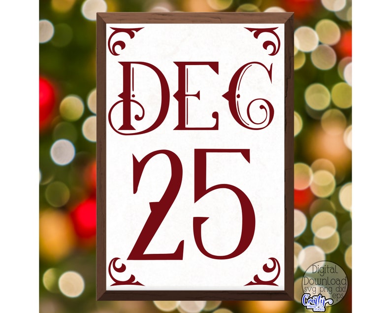 December 25th SVG, PNG, December 25 Svg, Farmhouse Christmas Svg ...