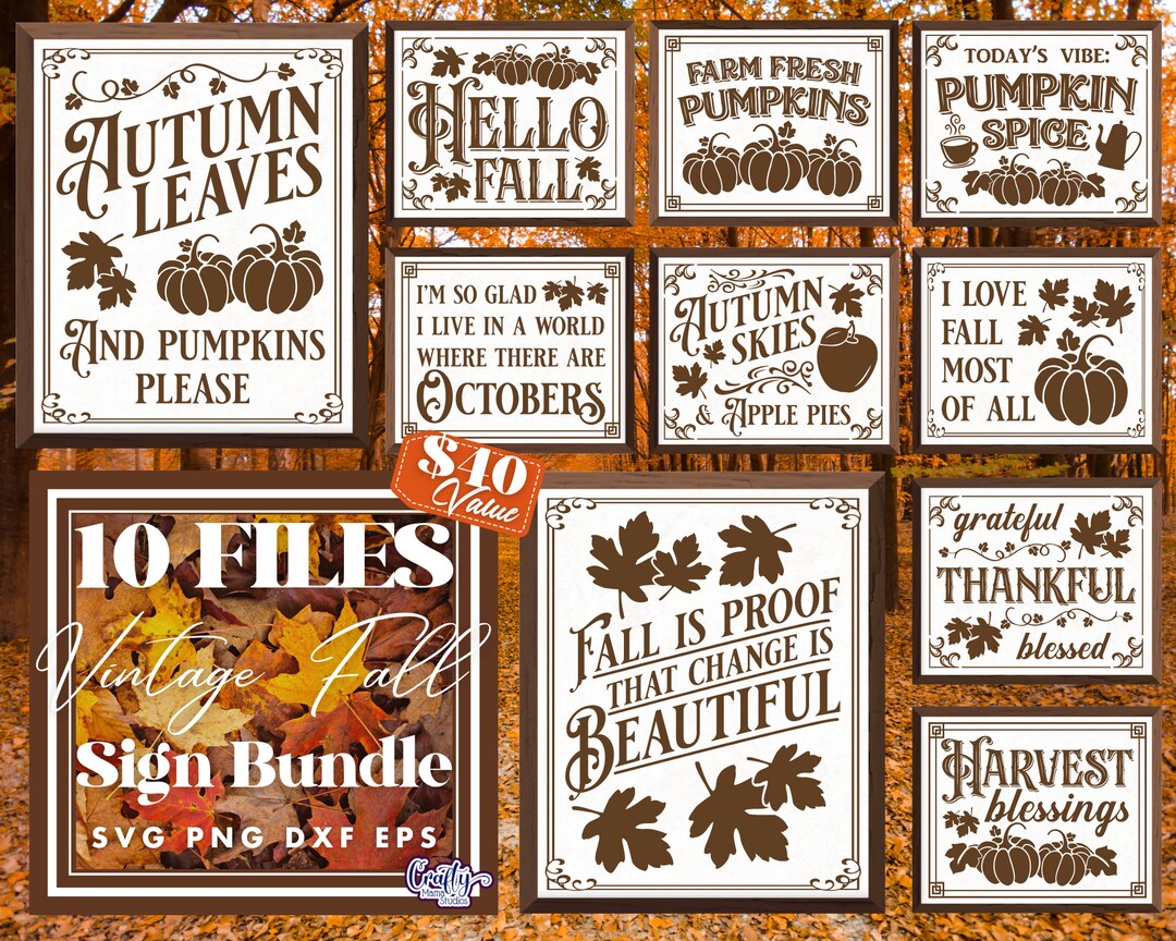 Farmhouse Fall Svg Bundle Vintage Fall Svg Files Farmhouse - Etsy