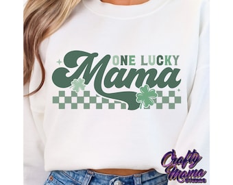 Een Lucky Mama Svg-bestanden, Retro St. Patrick's Day Svg-bestanden, St. Patrick's Day Shirt Svg-bestanden, Een Lucky Mama Shirt Svg-bestand, Lucky Mama Png