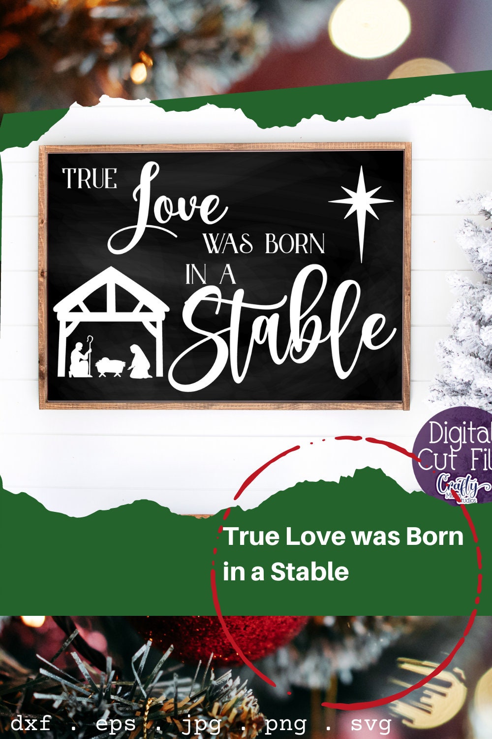 True Love Was Born in A Stable Svg Christian Christmas Svg | Etsy