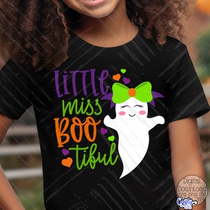 Little Miss Bootiful SVG, PNG, Svg Halloween filles, fille fantôme Svg, fille Halloween chemise Svg, fille fantôme chemise Svg, fichier Png Halloween