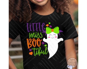 Kleines Fräulein Bootiful SVG, PNG, Mädchen-Halloween-Svg, Mädchen-Geist-Svg, Mädchen-Halloween-Shirt-Svg, Mädchen-Geist-Shirt-Svg, Halloween-Png-Datei
