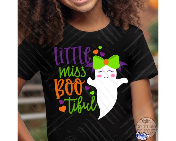 Little Miss Bootiful SVG, PNG, Girls Halloween Svg, Girl Ghost Svg, Girls Halloween Shirt Svg, Girl Ghost Shirt Svg, Halloween Png File