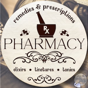 Pharmacy Svg, Farmhouse Svg, Pharmacy Round Svg, Farmhouse Round Sign Svg, Svg Files for Cricut, Pharmacy Png, Digital Downloads, Png