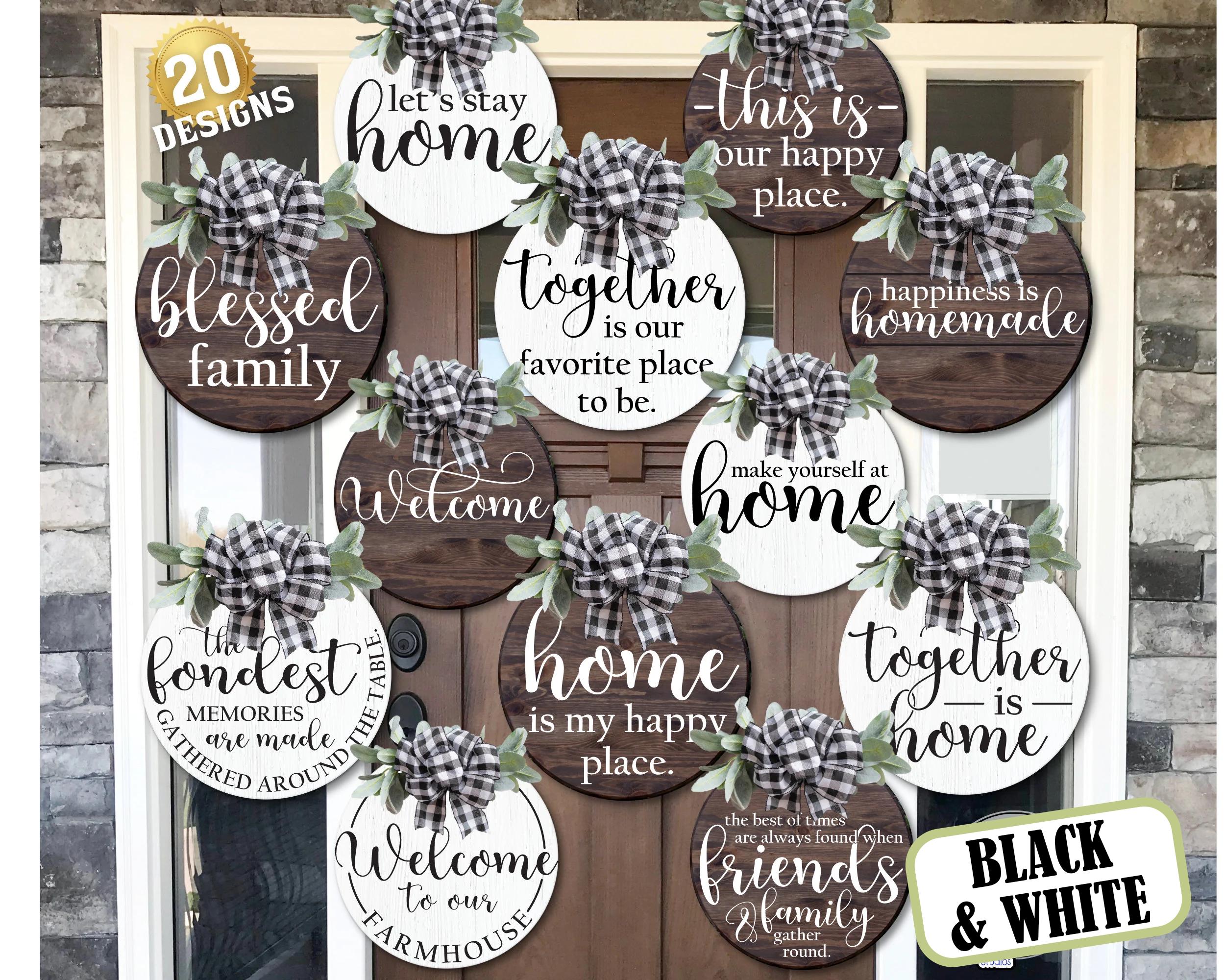 Round Door Hanger SVG, PNG, Family Svg, Welcome Svg, Door Sign Svg ...