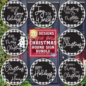 Merry Christmas Svg Bundle, Christmas Sign Svg, Christmas Door Hanger Svg, Christmas Door Sign Svg, Christmas Round Sign Svg, Holiday Svg
