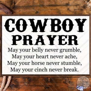 Cowboy gebet svg, Western svg, Western Zeichen svg, Cowboy svg, Cowboy Zeichen svg, Cowboy Zitate svg, Bauernhaus svg, Cowboy Gebetszeichen svg