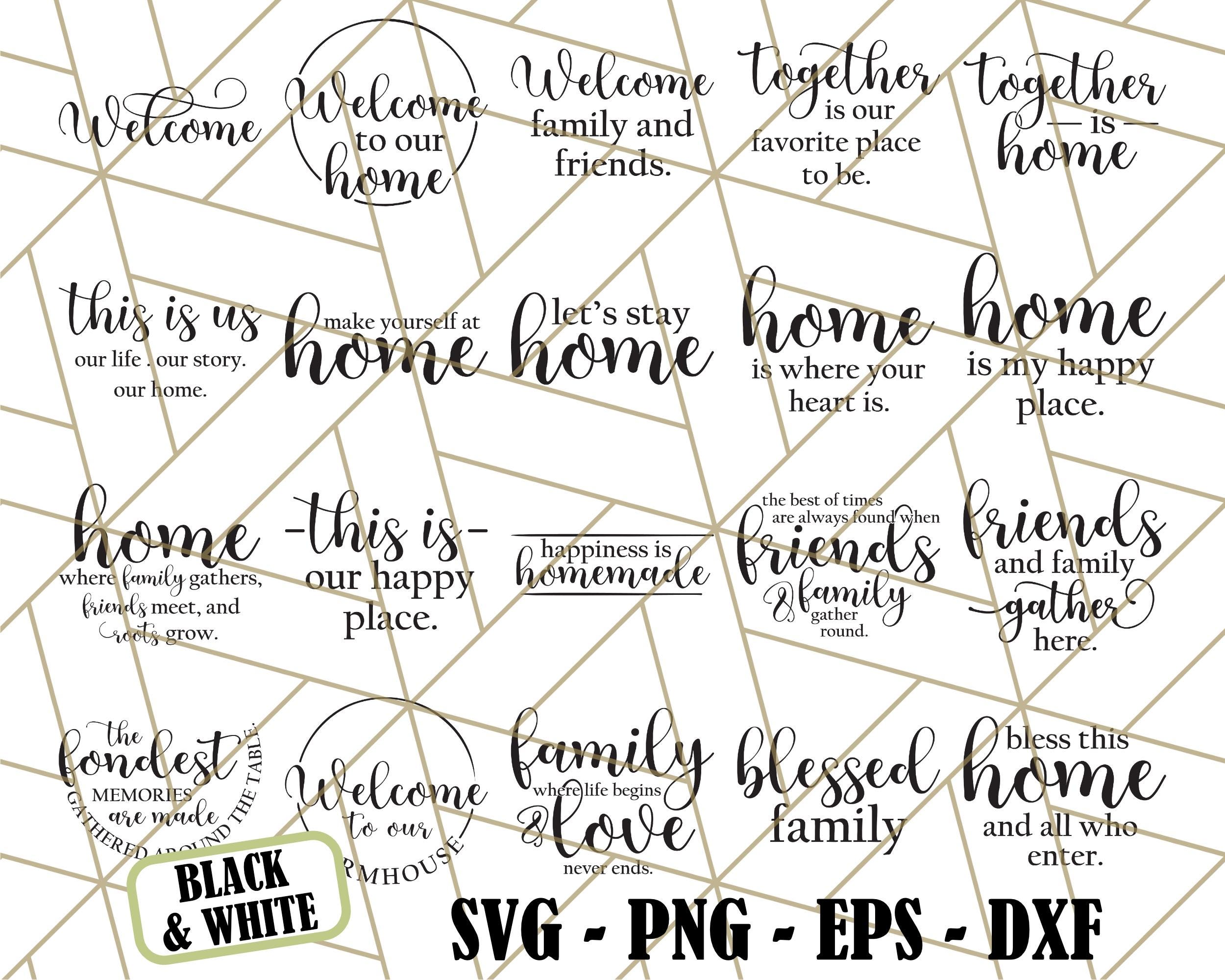 Round Door Hanger SVG, PNG, Family Svg, Welcome Svg, Door Sign Svg ...