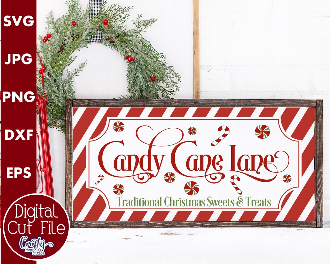 Candy Cane Lane Svg Farmhouse Christmas Svg Christmas Sign - Etsy