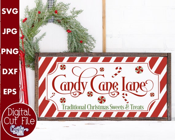 Candy Cane Lane Svg Farmhouse Christmas Svg Christmas Sign - Etsy