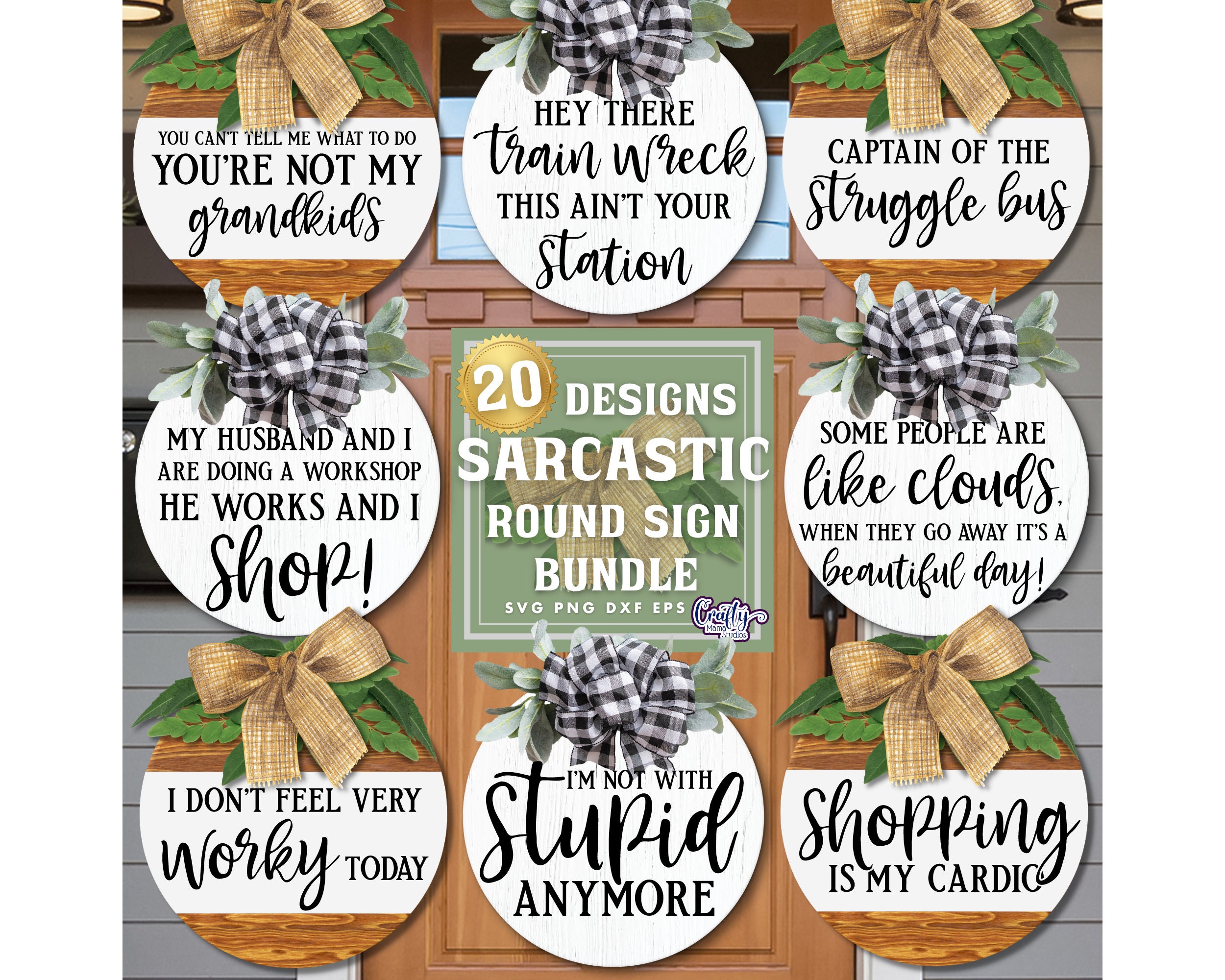 Funny Door Sign SVG Bundle Graphic by Regulrcrative · Creative Fabrica