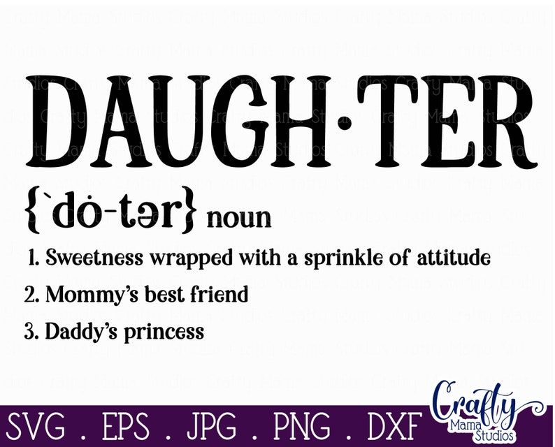 Daughter Definition Svg Girl Child Funny Family Definition Etsy