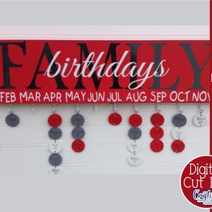 Tableau d'anniversaire de famille SVG, PNG, Svg d'anniversaire de famille, famille, Svg de calendrier d'anniversaire, téléchargements numériques, fichier Svg pour Cricut, Svg Cricut