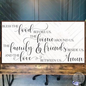 Bendice la comida que tenemos delante Svg, Familia Svg, Amor Svg, Inspiración Svg, Cricut Svg, Archivos Svg para Cricut, Descarga digital, Diseños Svg, Png
