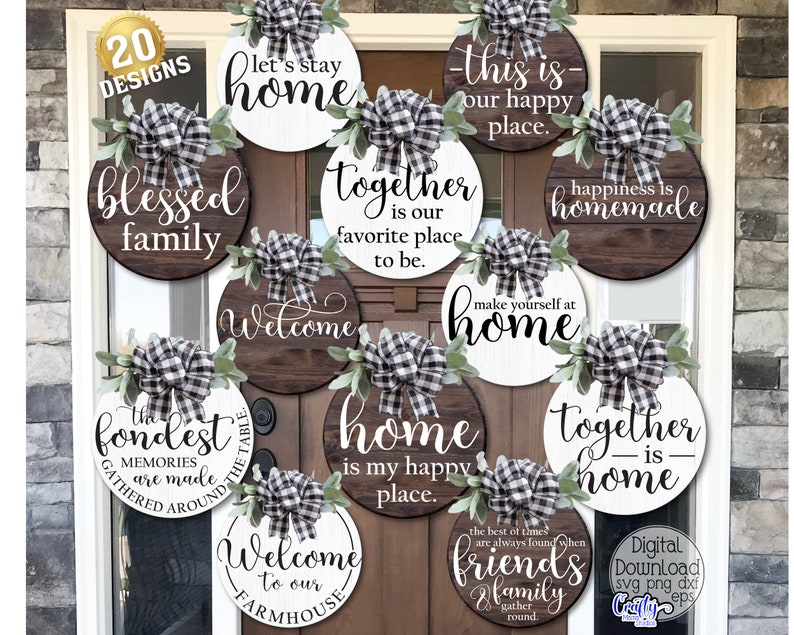 Home Svg Bundle, Family Svg, Welcome Svg, Welcome Door Hanger Svg ...