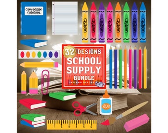 School Supplies SVG, PNG, School Teacher Svg Bundle, School Svg, Back To School Svg, Crayon Svg, Teacher Supplies Svg, School Supplies Png