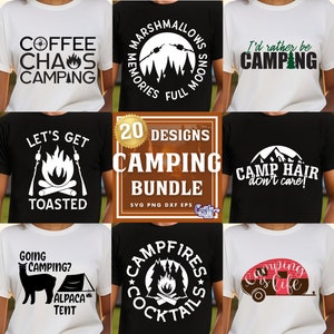 Paquete de Svg de camping divertido, archivos Svg de campista, Svg de camiseta de camping, Svg divertido, archivos Svg de camping, paquete de camisetas de camping, Svg de camping para camisetas