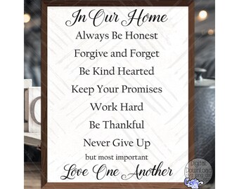 Bible Family Rules Svg, House Rules Svg, Farmhouse Svg, Farmhouse Sign Svg, Christian Svg, Svg Files for Cricut, Cricut Svg, Svg Designs