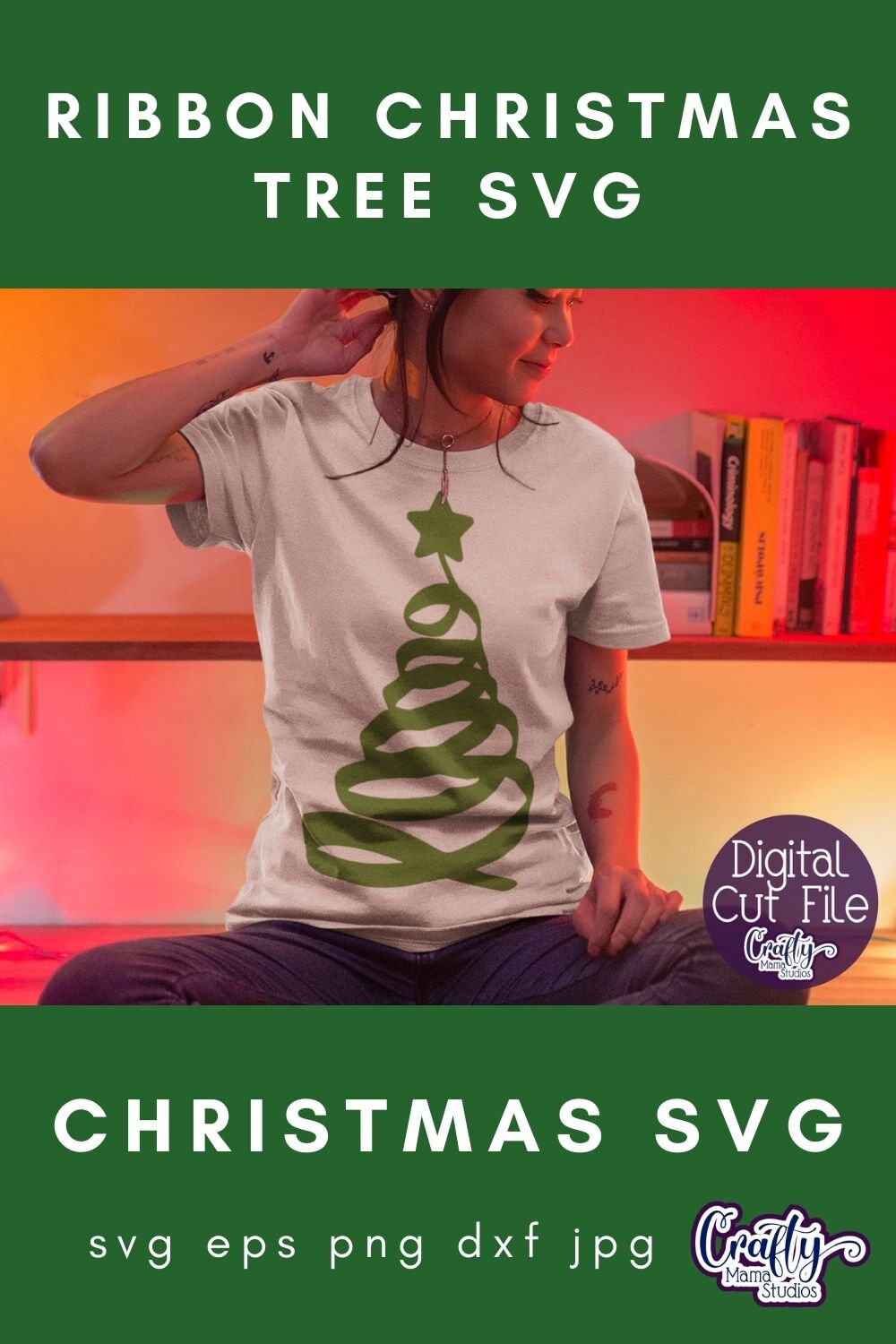 Ribbon Christmas Tree Svg Christmas Svg Christmas Shirt Svg Etsy