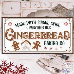 Gingerbread Baking Company Svg, Christmas Svg Files, Christmas Sign Svg Files, Gingerbread Svg, Gingerbread Sign Svg, Gingerbread Man Svg