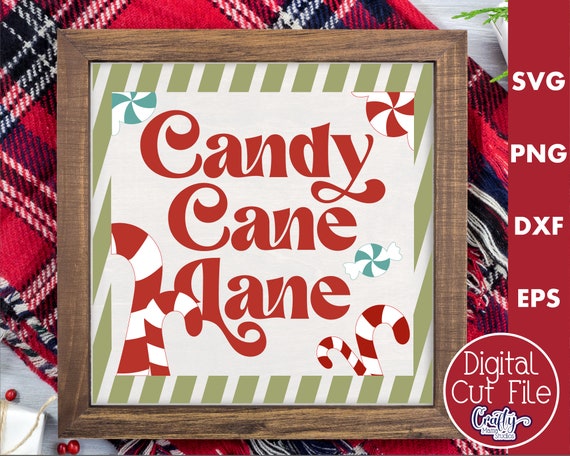 Candy Cane Lane Svg Retro Christmas Svg Candy Cane Svg - Etsy