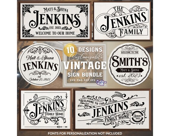 Vintage Sign Svg Bundle Family Svg Family Sign Svg Vintage -  Portugal