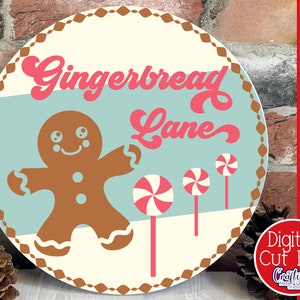 Retro kerst SVG, PNG, ronde kerst teken Svg, kerst deurhanger Svg, kerst deur teken Svg-bestanden voor Cricut, retro kerst png afbeelding 6