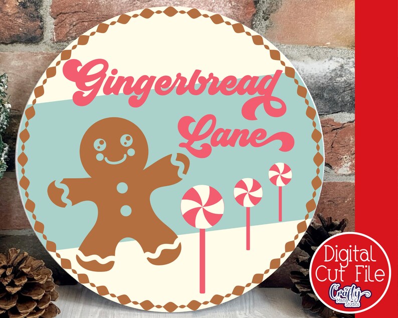 Retro kerst SVG, PNG, ronde kerst teken Svg, kerst deurhanger Svg, kerst deur teken Svg-bestanden voor Cricut, retro kerst png afbeelding 6