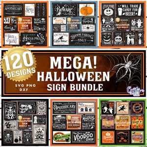 SVG, PNG, MEGA Halloween Svg Bundle, Halloween Png Bundle, Vintage Halloween Svg Files, Spooky Halloween Sign Svg, Halloween Quotes Svg