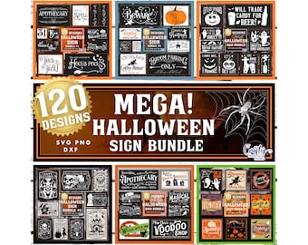 SVG, PNG, MEGA Halloween Svg Bundle, Halloween Png Bundle, Vintage Halloween Svg Files, Spooky Halloween Sign Svg, Halloween Quotes Svg