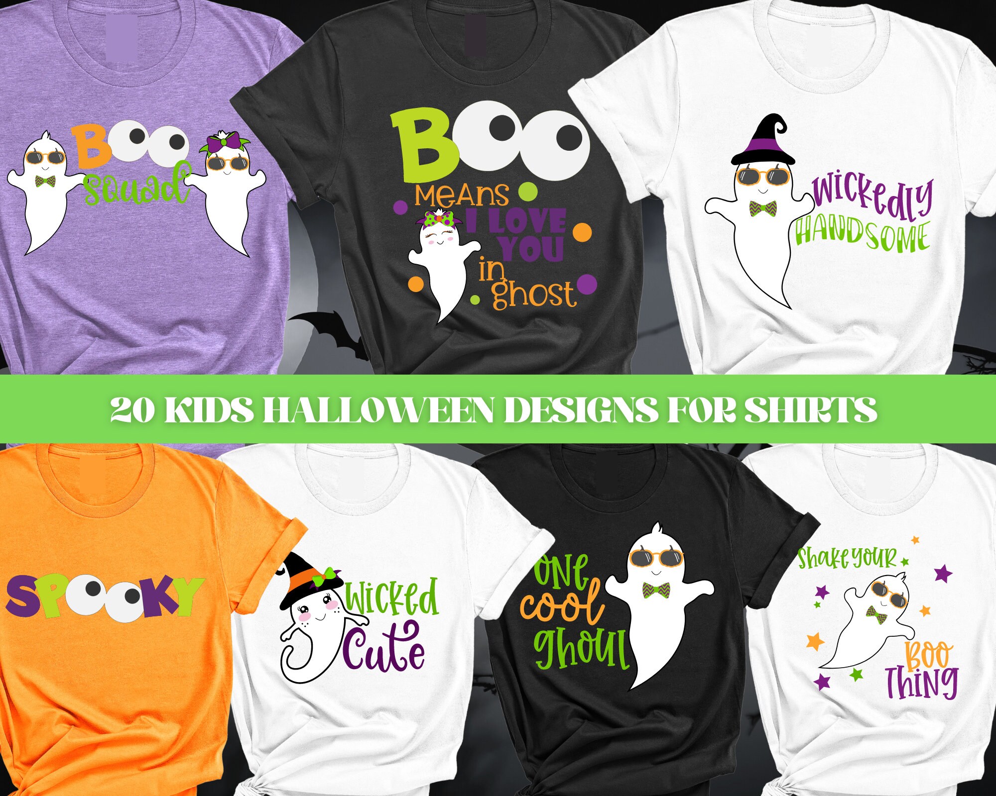 Kids Halloween Svg Bundle Kids Halloween Shirt Svg Ghost - Etsy