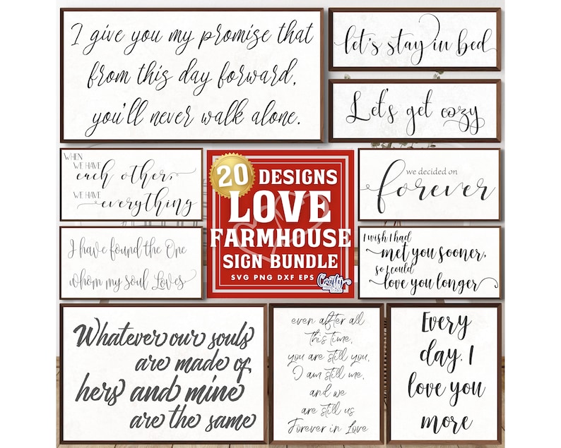 Love Svg Bundle, Love Quotes Svg, Love Sign Svg, Farmhouse Svg, Wedding Svg, Wedding Quotes Svg, Bedroom Svg, Bedroom Sign Svg, Love Png image 1