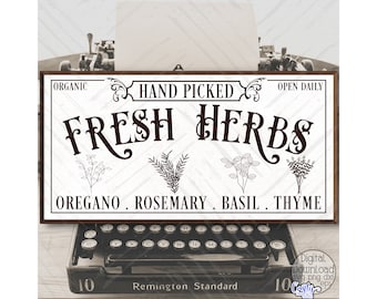 Fresh Herbs Svg, Farmhouse Svg, Farm Svg, Farmhouse Sign Svg, Cricut Svg, Svg Files for Cricut, Png, Svg Designs, Fresh Herbs Sign Svg