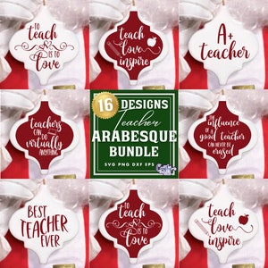 Arabesque Tile Svg, Christmas Tile Ornament Svg, Christmas Svg Bundle, Teacher Ornament, Arabesque Tile Ornament Svg, Svg Files for Cricut