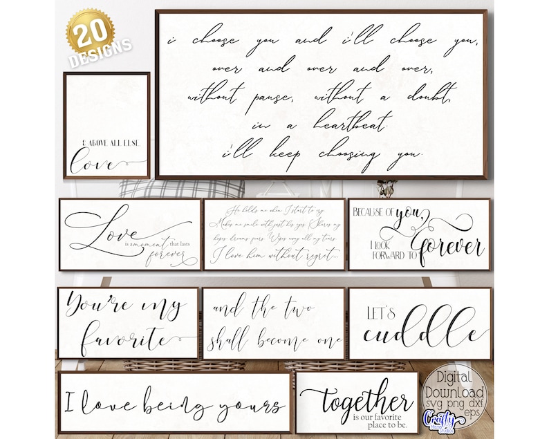 Love Svg Bundle, Love Quotes Svg, Love Sign Svg, Farmhouse Svg, Wedding Svg, Wedding Quotes Svg, Bedroom Svg, Bedroom Sign Svg, Love Png image 2