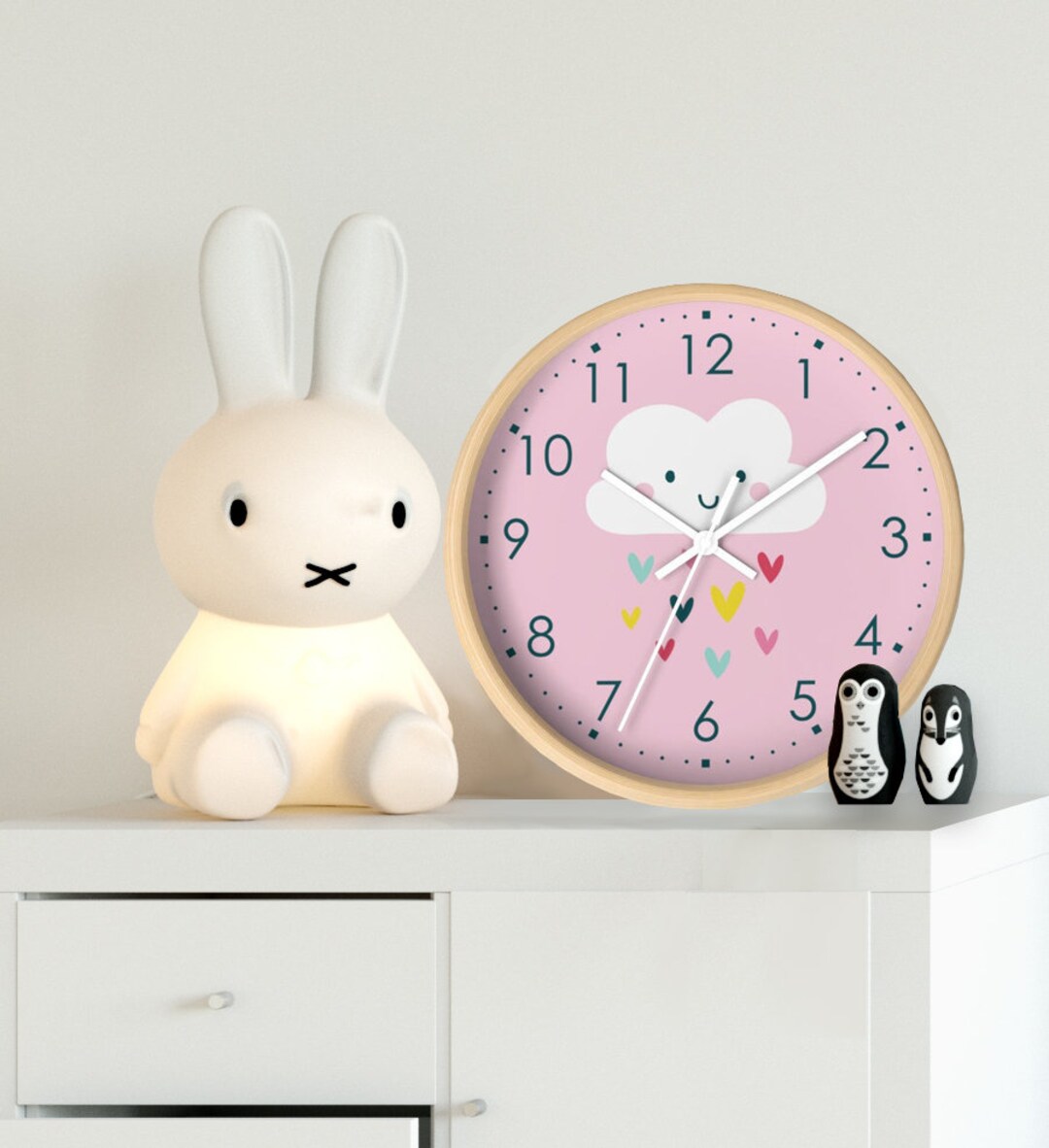 Cloud Wall Clock, Kids Wall Clock, Modern Nursery Wall Decor, Girls