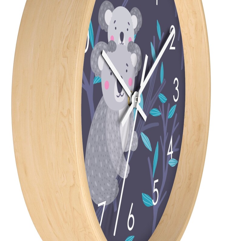 Koala Wall Clock Kids Wall Clock Nursery Wall Decor Nursery Etsy