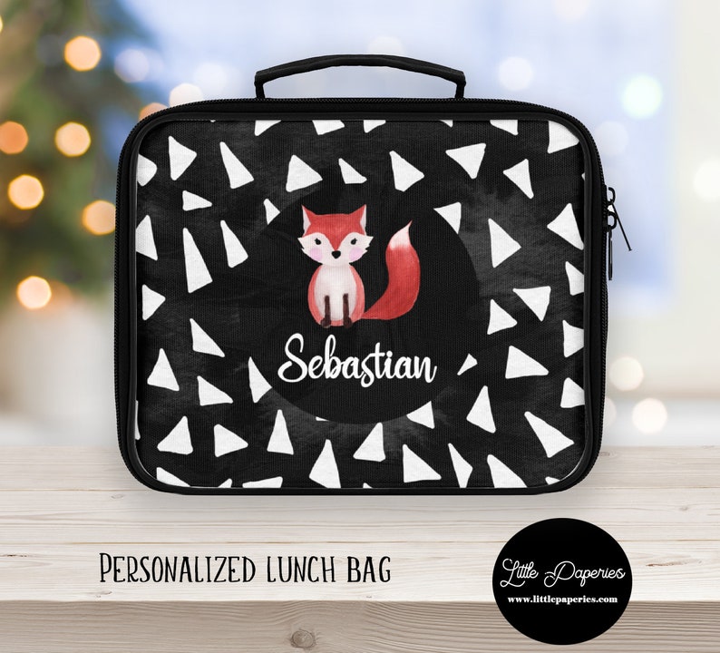 Fox Lunch Box Custom Lunchbox Fox Lunch Bag School Lunch Box Lunch Tote Back To School Personalized Fox Lunch Box BPA Free