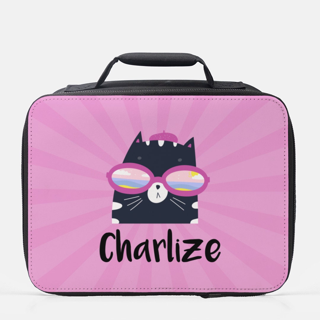 Cat Lunch Box Cat Lunch Bag Back to School Personalized Cat - Etsy