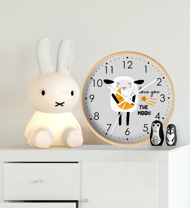 Sheep Wall Clock Kids Wall Clock Modern Nursery Wall Decor Etsy