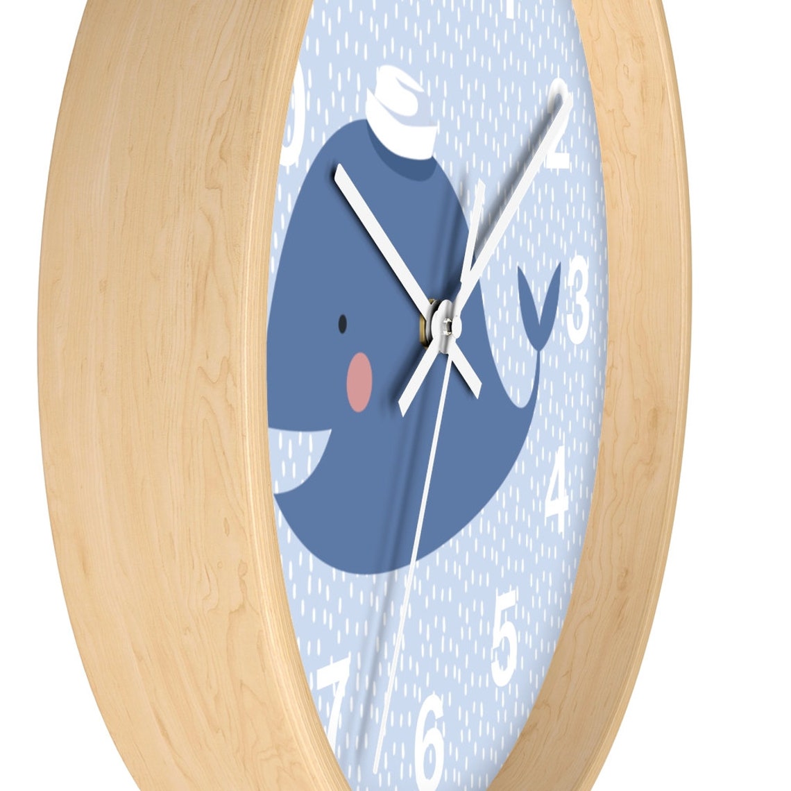 Whale Wall Clock Kids Wall Clock Modern Nursery Wall Decor Etsy