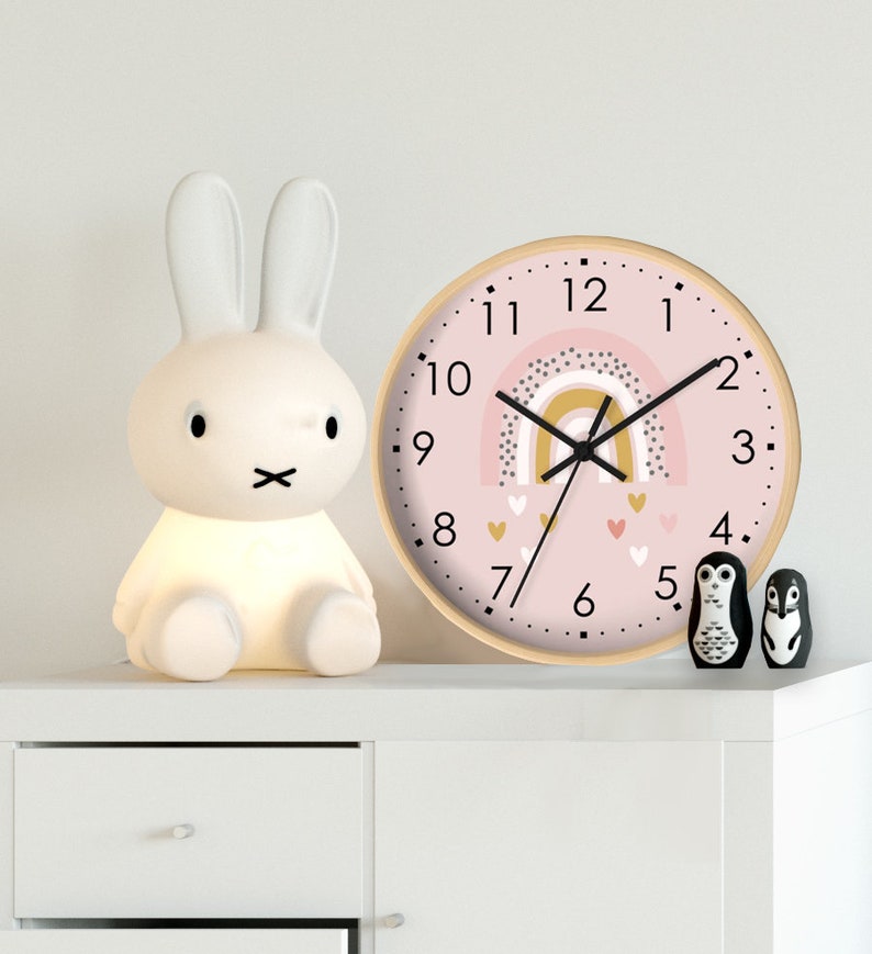 Rainbow Wall Clock Nursery Wall Clock Nursery Clock Etsy