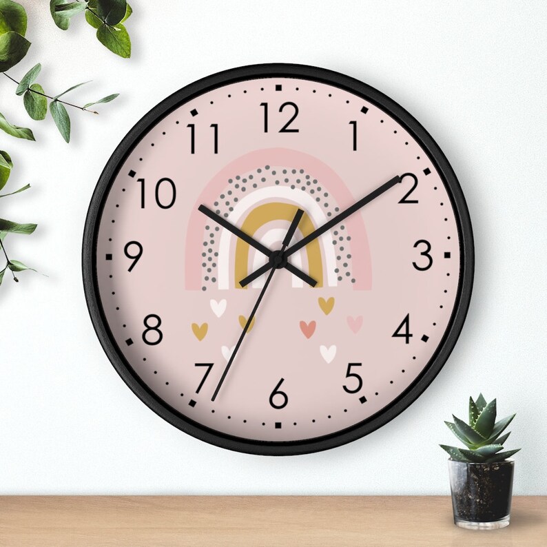 Rainbow Wall Clock Nursery Wall Clock Nursery Clock Etsy