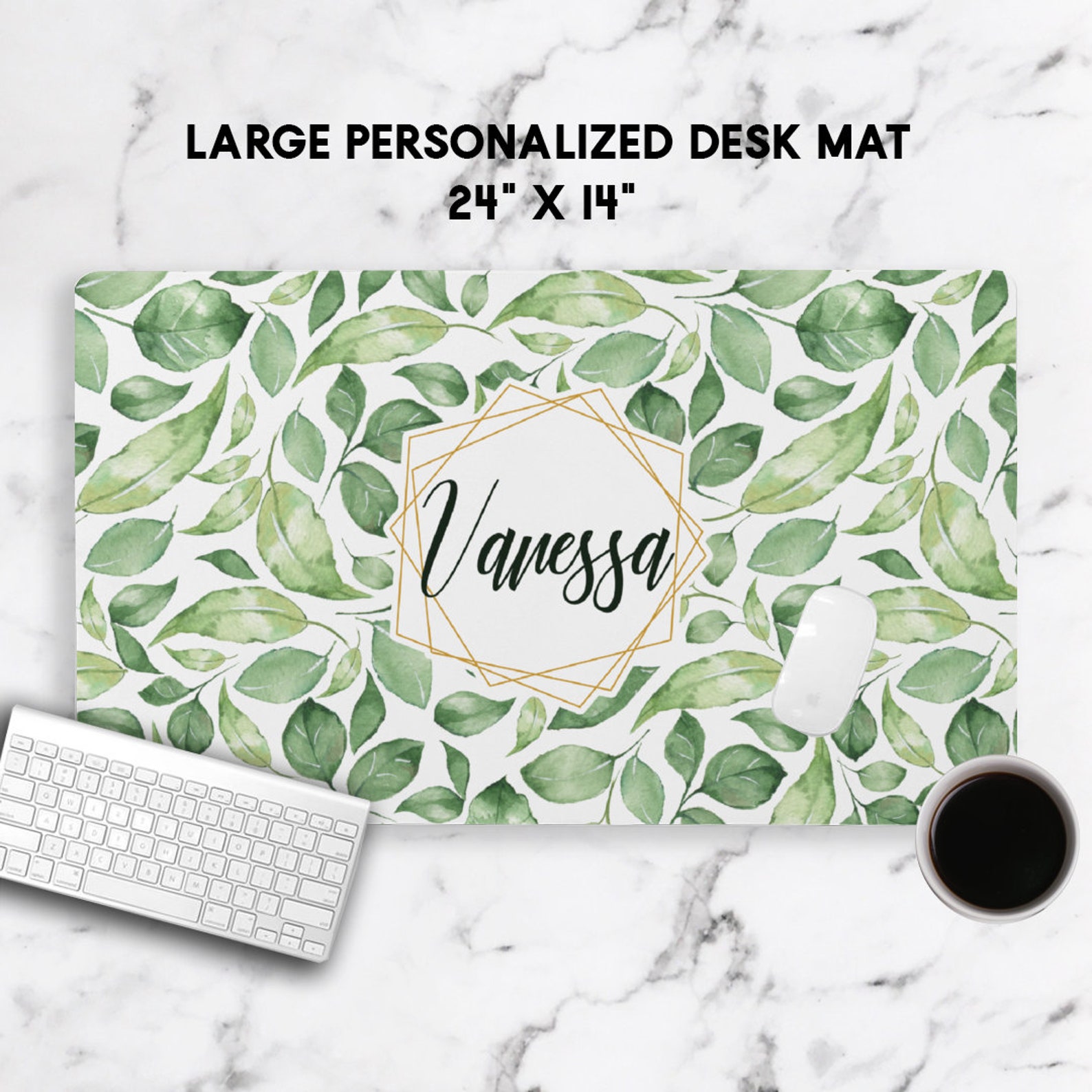 Large Desk Mat Leaf Print Planner Desk Accessories Boss Etsy